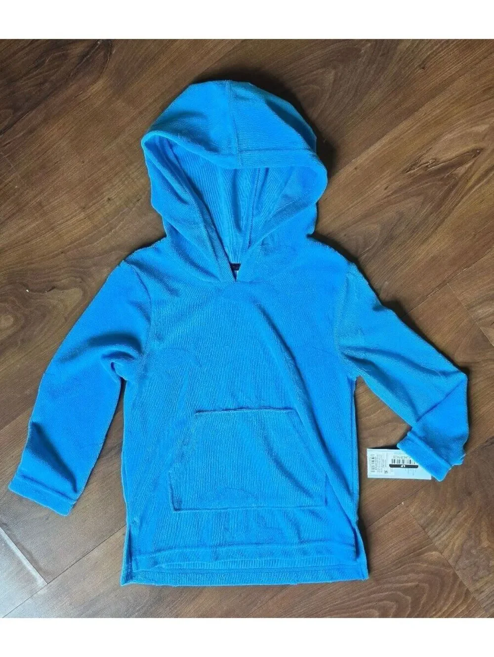 Cat & Jack Toddler Boys Blue Terry Cloth Hooded SwimCoverUp Pullover 5T,#161